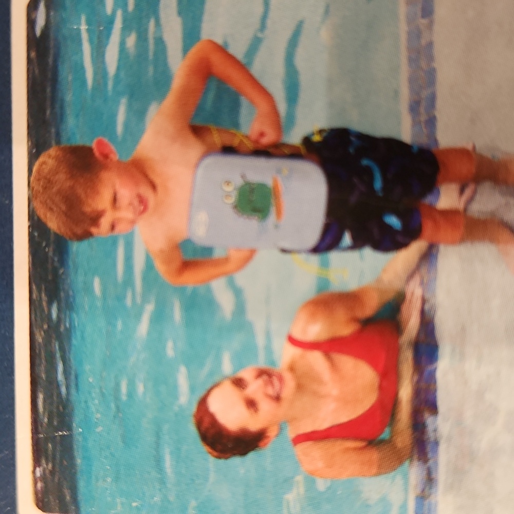 New SWIMWAYS BOYS FISH Swim Vest with Blue and Orange Polka Dots - Picture 9 of 12